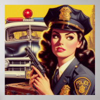 Vintage Police Officer Illustration