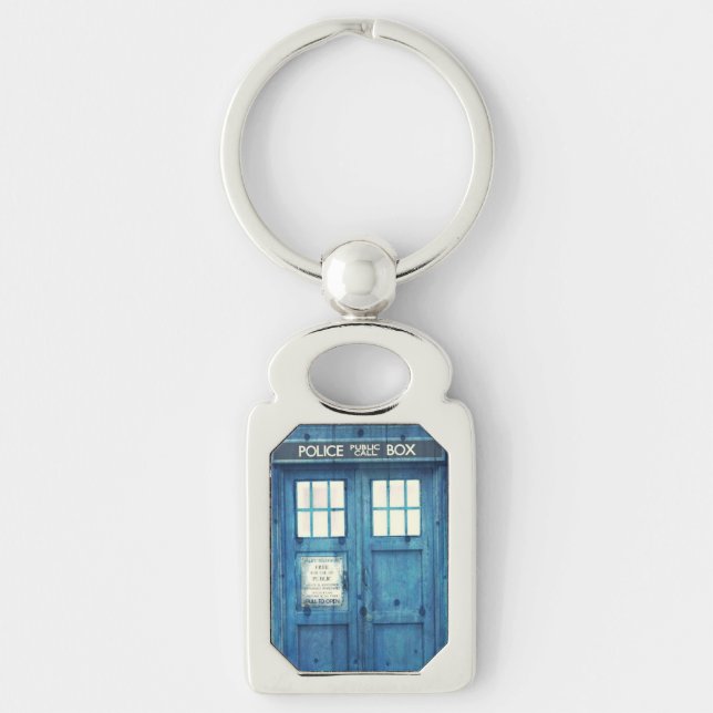 Vintage Police phone Public Call Box Key Ring (Front)