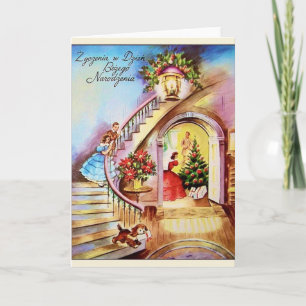 Vintage Polish Christmas Greeting Card