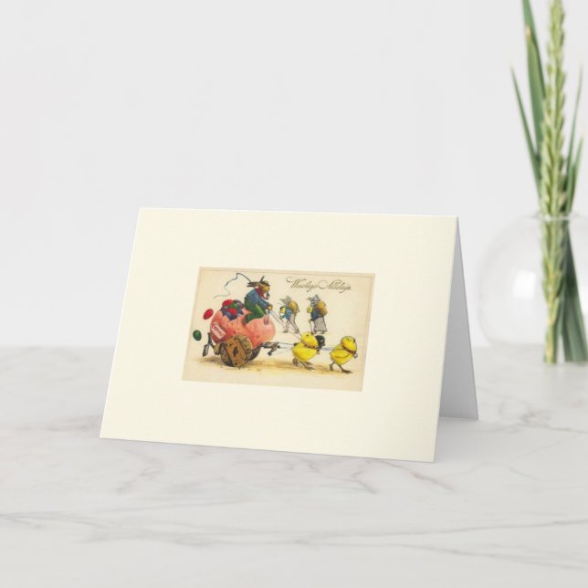 Vintage Polish Easter Greeting Card (Front)