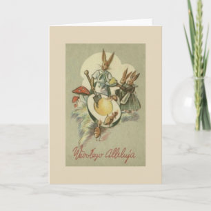 Vintage Polish Wesołego Alleluja Easter Card
