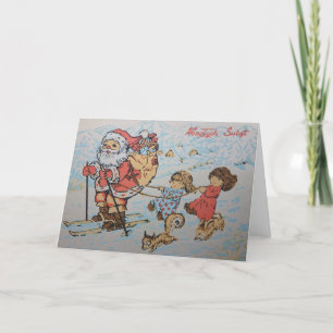 Vintage Polish Wesołych Świąt Christmas Card
