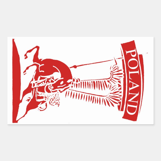 Vintage Polish Winged Hussar Rectangular Sticker (Front)