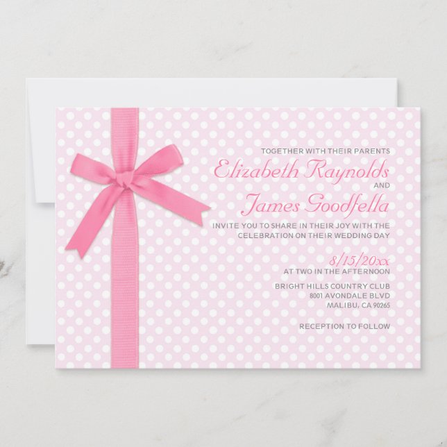 Vintage Polka Dot Wedding Invitations (Front)