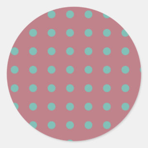 Vintage Polka Dots Rose Gold Colour Retro Classica Classic Round Sticker