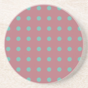 Vintage Polka Dots Rose Gold Colour Retro Classica Coaster