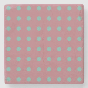 Vintage Polka Dots Rose Gold Colour Retro Classica Stone Coaster