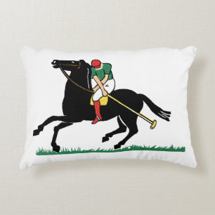 Vintage Polo Player on Pony Decorative Cushion