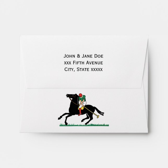 Vintage Polo Player on Pony Envelope (Back (Top Flap))