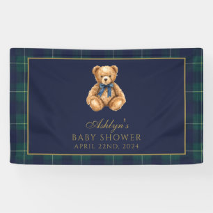 Vintage Polo Teddy Bear Baby Shower Banner
