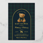 Vintage Polo Teddy Bear Green Plaid Baby Shower