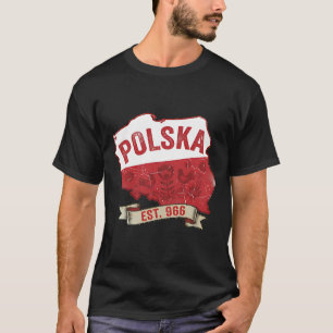 Vintage Polska Map T-Shirt – Polish Pride Est. 966