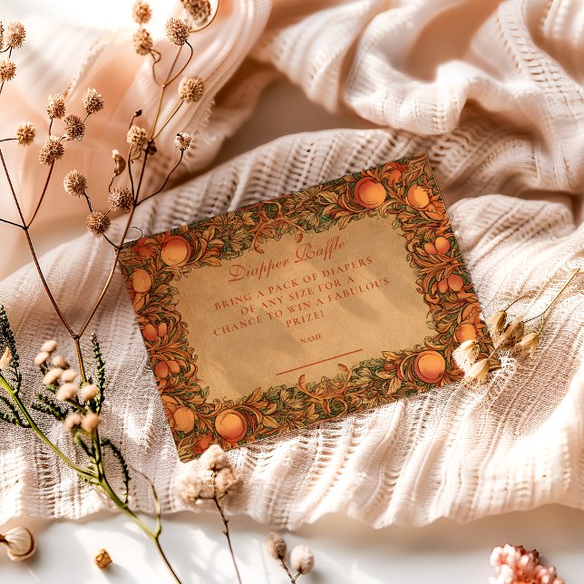 Vintage Pomegranate Art Nouveau Diapper Raffle Enclosure Card (Creator Uploaded)