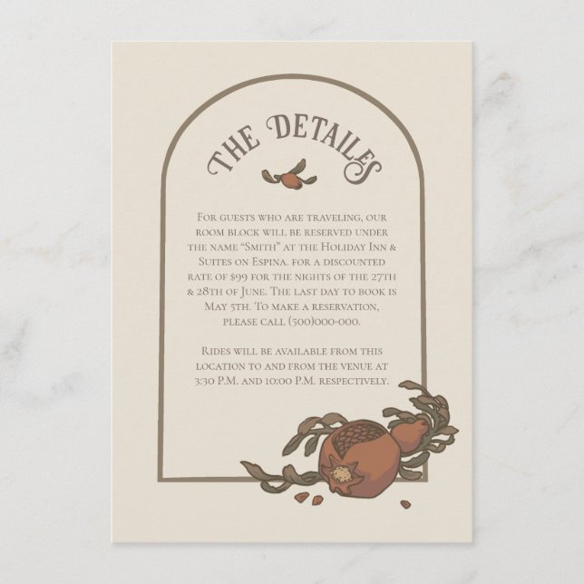 Vintage Pomegranate Enclosure Card (Front)