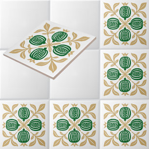 Vintage Pomegranate Fruit Ceramic Tile