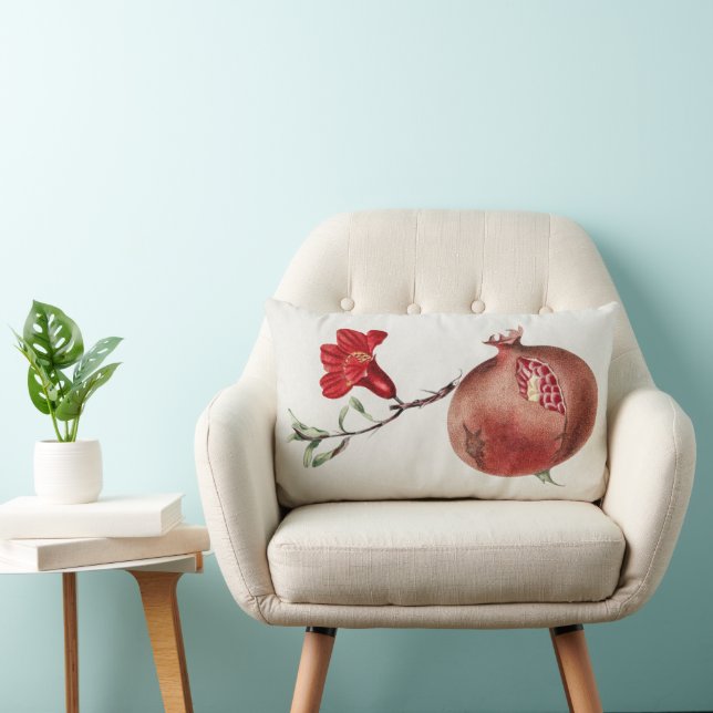 Vintage pomegranate lumbar cushion (Chair)