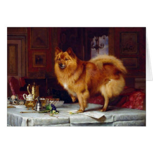 Vintage - Pomeranian Dog & the Breakfast Table,