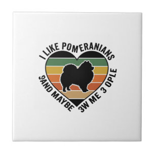 Vintage Pomeranian Heart Quote Dog Lover Shirt Des Ceramic Tile