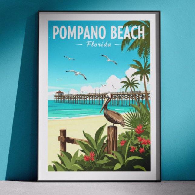 Vintage Pompano Beach Florida Poster (Creator Uploaded)