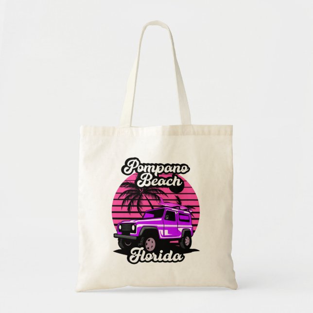 Vintage Pompano Beach Florida Tote Bag (Front)