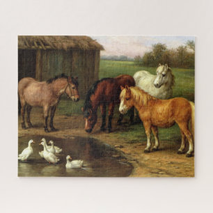 Vintage Ponies And Ducks Farm Animals Jigsaw Puzzl Puzzle