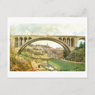 Vintage Pont Adolphe in Luxembourg Postcard