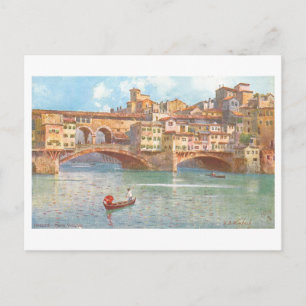 Vintage Ponte Vecchio, Florence, Italy Postcard