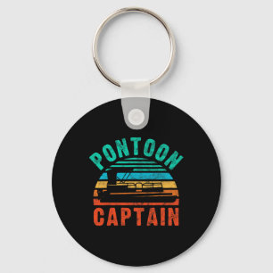 Vintage Pontoon Captain Boat Owner Boating Boater Key Ring