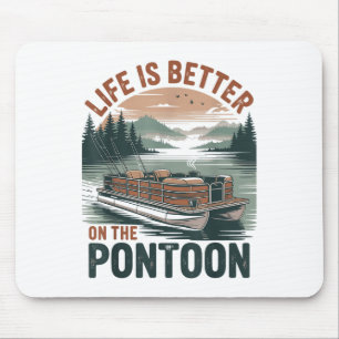 Vintage Pontoon Captain Pontoon Boat Vacation Summ Mouse Pad