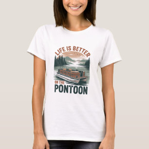 Vintage Pontoon Captain Pontoon Boat Vacation Summ T-Shirt