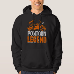 Vintage Pontoon Legend Pontoon Boat Captain Boatin Hoodie