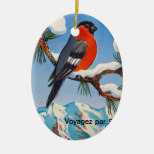 Vintage Pontresina Vacation Swiss Air Switzerland Ceramic Tree Decoration