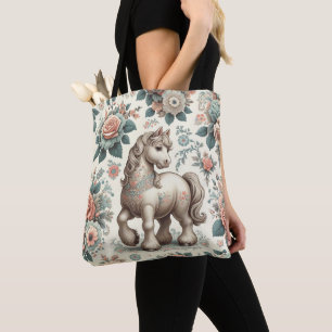 Vintage Pony's Delightful Blooms Tote Bag