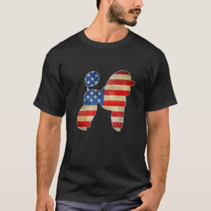 Vintage Poodle Dog American Flag 4Th Of July T-Shirt