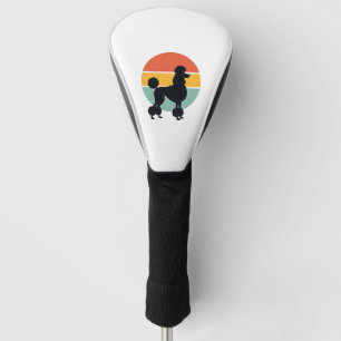 Vintage Poodle Sunset Retro Dog Silhouette Circle  Golf Head Cover