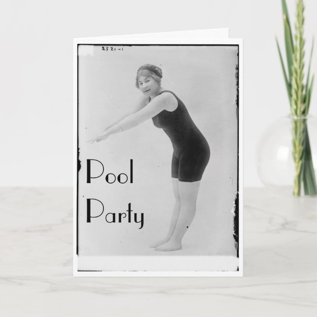 Vintage Pool Party Invitation (Front)