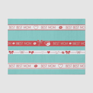 Vintage Pop Art Best Mum Love Pattern Tissue Paper