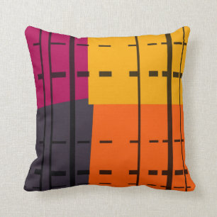 Vintage Pop Art Colourful Pattern Pillow