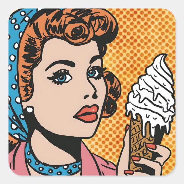 Vintage Pop Art Ice Cream Stickers (Front)