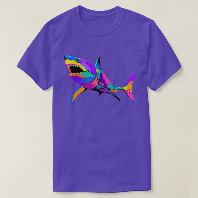 Vintage Pop Art Shark T-Shirt (Design Front)