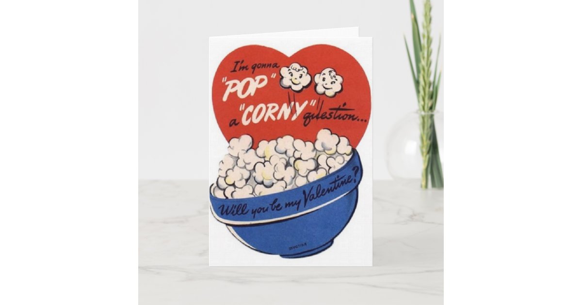 Vintage Popcorn Valentine's Day Card | Zazzle.com.au