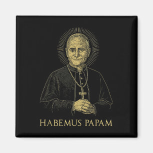 Vintage Pope Leo Xiv Halo Cross Habemus Papam Roma Magnet