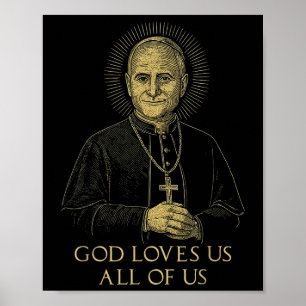 Vintage Pope Leo Xiv Halo Cross Habemus Papam Roma Poster