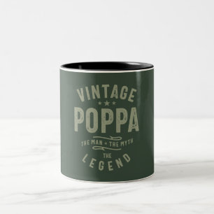 Vintage Poppa - The Man, The Myth, The Legend Two-Tone Coffee Mug