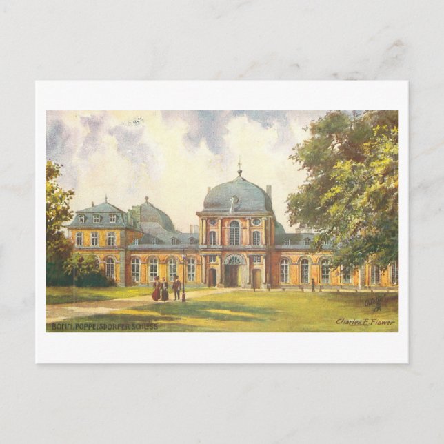 Vintage Poppelsdorf Palace/Schloss, Bonn, Germany Postcard (Front)