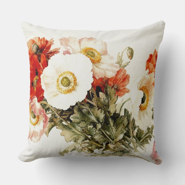 Vintage Poppies Cushion (Front)