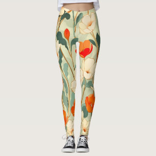 Vintage Poppy Blossom Leggings