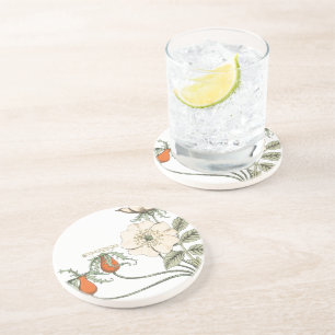 Vintage Poppy Flowers Coaster