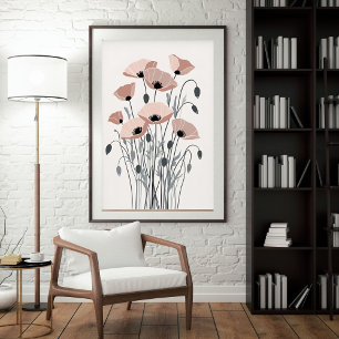 Vintage Poppy Garden XXIII – Botanical Statement P Poster