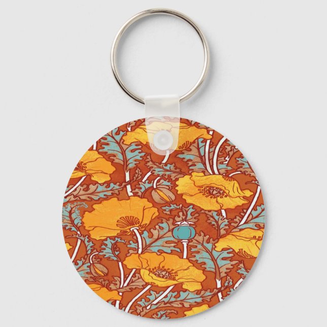 Vintage Poppy Key Ring (Front)